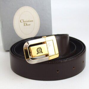Authentic Christian Dior CD logo belt leather [Used]